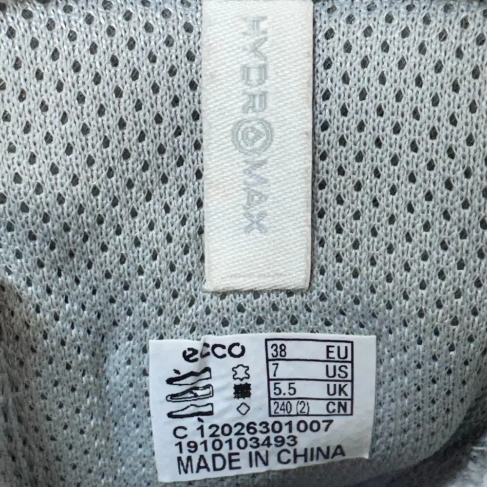 ECCO Biom Hybrid Hydromax Spikeless Golf Shoes Men Size 7 White Gray Yak Leather - Picture 9 of 11